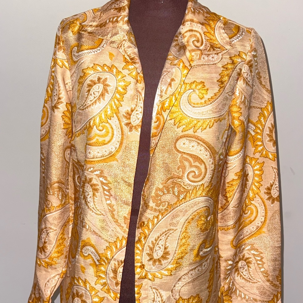 Selene Sport Gold and Cream Paisley Blazer